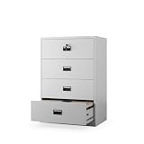 Jan Nowak Aktenschrank Metall abschließbar 132x90x60 cm mit 4 Schubladen