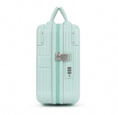 Image of Makeup Case Suitcase, Mini Bag, Mini Hard Shell Travel Luggage, Women Portable Water Proof Carrying Suitcase, Organizer Bag, Small Hard Shell Cosmetic Lugge Bag, Water Proof (C-Pista)