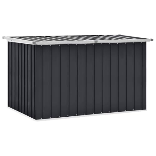 vidaXL Caja de Almacenaje para Jardín, Arcón Exterior de Ordenación, Baúl de Almacenamiento, Caja Grande para Terraza, Gris Antracita 149x99x93 cm