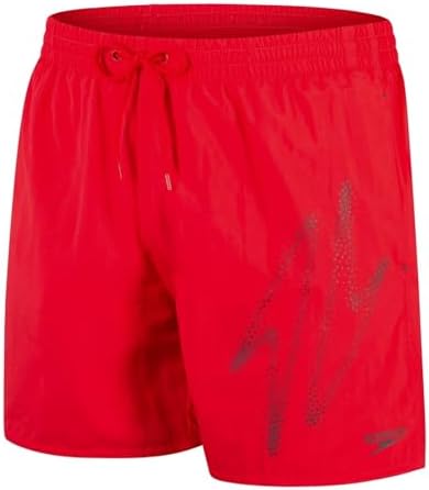 Speedo Costume da Bagno Marca Modello Hyper Boom Logo 16 Watershort, Fed Red/Oxid Grey, S