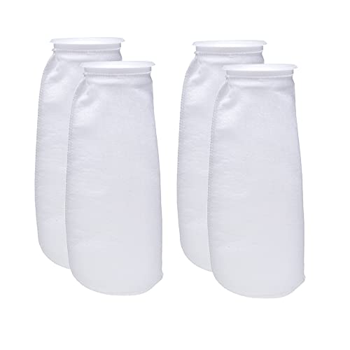 Image of ALEGI Aquarium Filter Socks 4 inch by 14 Inch Long, 200 Micron - 4 Inch Ring Aquarium Felt Filter Bags (4 by 14 Inch - 4Pack)
