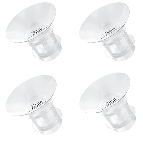Image of Flange Inserts 19mm 21mm for Medela,Spectra 24mm Shields/Flanges,Compatible with TSRETE,CPPSLEE,Momcozy S9/S9Pro/S12/S12Pro Wearable Breast Pump,Reduce 24mm Nipple Tunnel Down to 4pcs