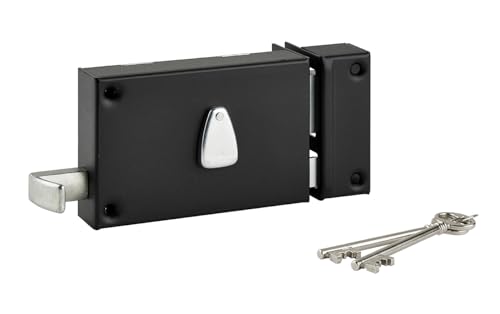 THIRARD - Serrure Horizontale en Applique 6 Gorges à Tirage - Pour Entrée Droite - Acier Cambré - Axe 64 mm - Carré 7 mm - Dimensions 140 x 88 mm -...