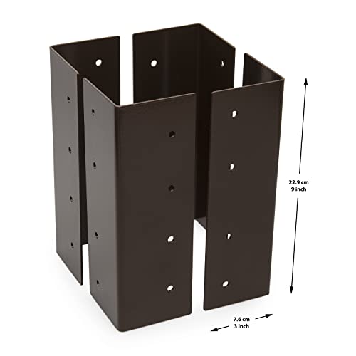 Koawave 9" Garden Bed Corner Brackets - Set Of 4 Brown Powder-Coated Steel Brackets - Complete With Plant Tags And Frog Plant Tie #TOP1