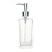 1PC Transparent Square Glass Empty Pump Dispenser Bottles Jar Pot Container For Body Wash Shower Bathroom Liquid Lotion Cosmetic Soap Cream Makeup Foundations(250ML / 8oz)