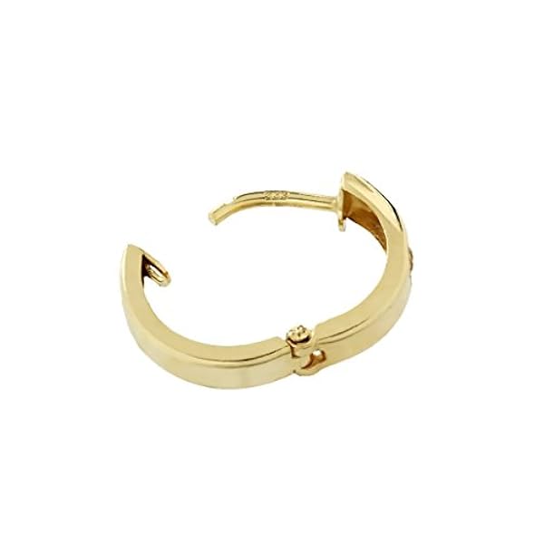 NKlaus par de pendientes de oro amarillo con bisagra 12,5 x 3,1mm zirconia cuadrada 4745