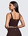 CRZ YOGA Butterluxe Square Neck Crop Tank Tops for Women - Workout Longline Sports Bras Padded Yoga Camisole Hot Fudge Brown Small