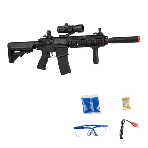 Image of Trocshop M416 Gel Blaster Toy Gun, Military Theme, Plastic, Big Size, for Ages 14 and Up, Includes 10k+1K Gel Ball Bullets (Premium Matte Black Finish)