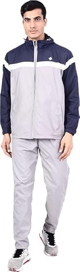 nu9 Men’s Solid Track Suit | Grey & Dark Blue | Zipper Jacket & Pants | (IN, Alpha, 2XL, Regular)-picture-12