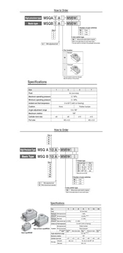 Vérin rotatif MSQB-50A à table pneumatique double effet - 3