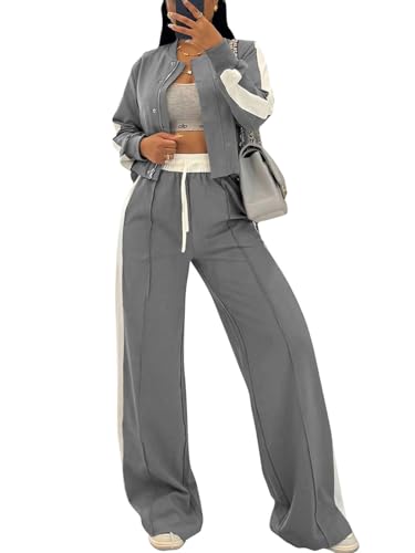 Akmipoem Track Suits for Women Set 2 Piece Color Block