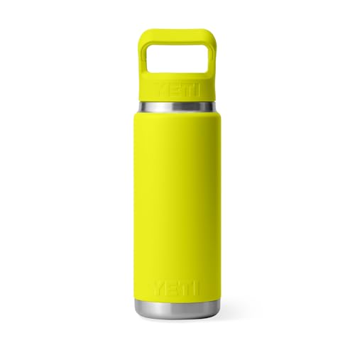 Image of YETI Rambler 26 oz Bottle, Vacuum Insulated, Stainless Steel with Color Matching Straw Cap