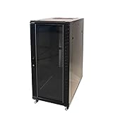 Montantes regulables en profundidad marcados con posición de altura U + 4 rejillas de ventiladores + Gestión del cableado con entradas en las tapas superior e inferior.
