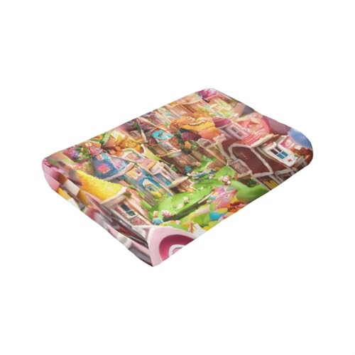Couverture voyage flanelle Candy Land : plaid lit et camping - 7