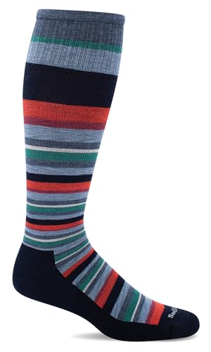 Sockwell Men's Up Lift Firm Graduated Compression Sock, Navy - L/XL