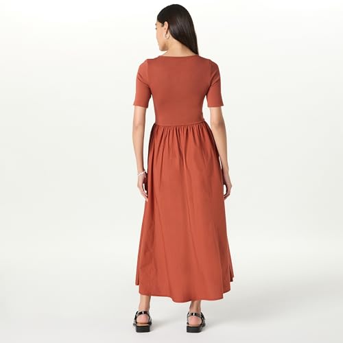 The Drop Women's Barrett Short Sleeve Mixed Media Dress2