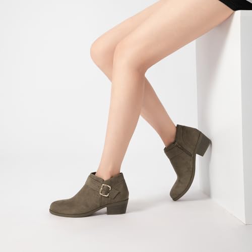 Image of Athlefit Women's Chunky Low Heel Short Ankle Boots