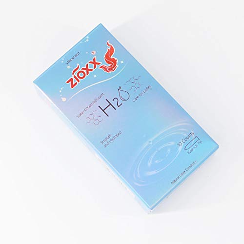 Zioxx H2O Condom Ultrathin Water Based Lube 52mm, Care for Women Health,10ct (Blue)