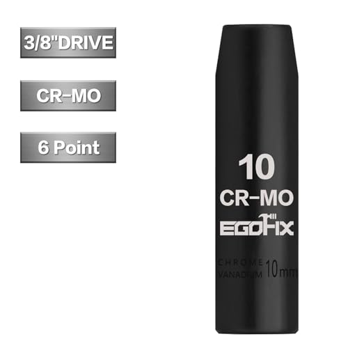 Image of 3 /8 inch Drive Deep Impact Socket, 10mm Metric Socket, CR-MO 6 Point for Easy Removal of Axle Nut