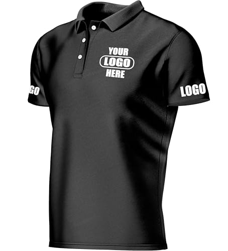 Custom Polo Shirts for Men, Personalized Golf Jersey with Logo Text Printed Design Your Own miniatura 1