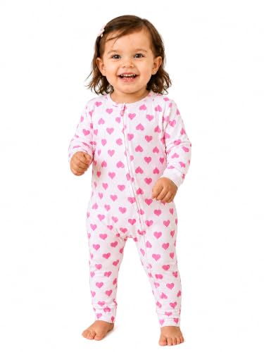 Image of Kidbea Organic Cotton Unisex Baby Zipper Romper Ultra-Soft Full Sleeve Footed Bodysuit Romper for Newborn & Infant Kids Sleepwear