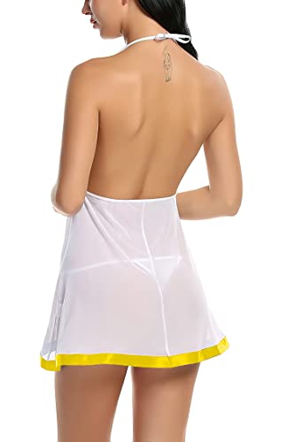 Image of Babydoll Nightwear Lingerie with Panty Short Transparent Nighty for Women Bra Panty Set for Women Baby Doll Night Dress Babydoll Lingerie for Honeymoon