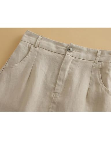 IDEALSANXUN Womens Cotton Linen Skirts Spring Summer A Line Midi Skirt with Pockets Beach Vacation Clothes4