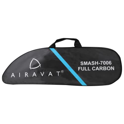 Image of Airavat Smash Badminton Racket, Full Size Carbon Graphite Badminton Racquet, Green
