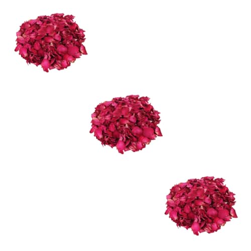 Pétalos secos de rosa roja 3 piezas para baño y decoración miniatura 1