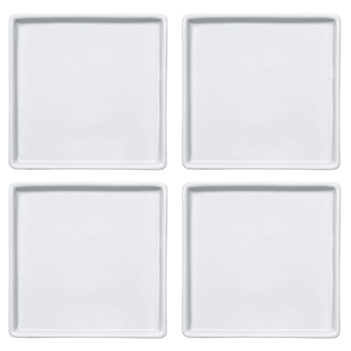 Jogo 4 Pratos Quadrados Rasos em Porcelana 16x16cm Americana Germer