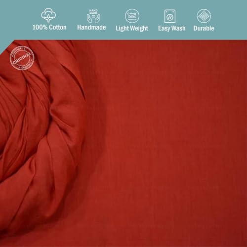 Image of Plain Mulmul Soft Cotton Fabric | Lightweight Breathable Mulmul Cloth | Super Quality Natural Cotton Fabric for Kurta, Dress, Dupatta, Lining & Craft Use (Red, 1 Meter)
