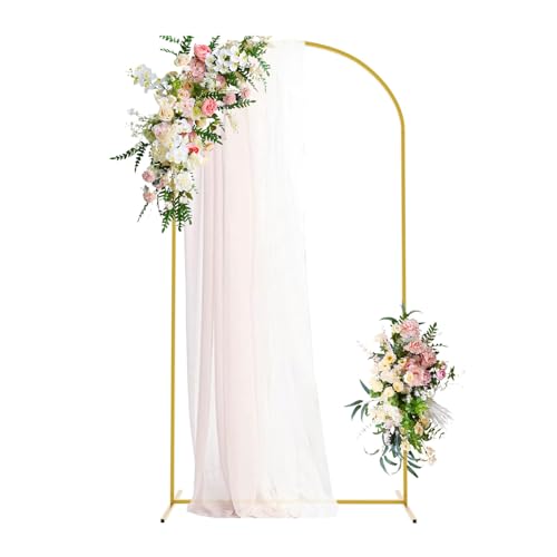 Suporte de fundo de arco de casamento de metal de 2,2 m, arco de casamento dourado, moldura de arco de casamento para festa de aniversário, cerimónia de casamento, comemoração de aniversário