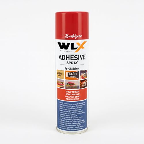 Aerosol adhesivo en aerosol, fuerte spray adhesivo para madera, metal, tela, plástico y papel, sin ácidos, versátil, sin burbujas y permanente (1 x 500 ml)