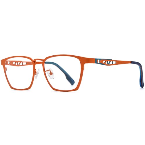 Image of FONEX Pure Titanium Glasses Frame Men Square Magnet Clip On Eyeglasses with Polarized Lens