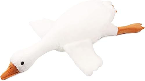 Miniatura 7 de ARELUX Peluche de ganso de 19.7 pulgadas, animal de peluche de cisne blanco, suave y adorable almohada para abrazar, regalo de cumpleaños para