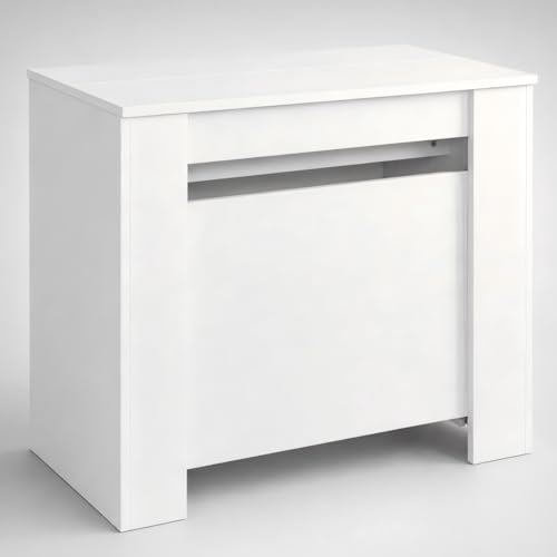 Image of Extendable Dining Table, Transformer Console to Dining Table for 12 People, Folding Space Saving Dining Room Table for Small Spaces, White
