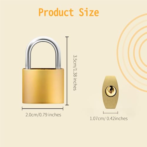 Image of Luggage Locks with Keys, 20mm Small Padlock School Gym Locker Lock, Keyed Metal Pad Locks for Travel Baggage & Suitcases, 6 Pack