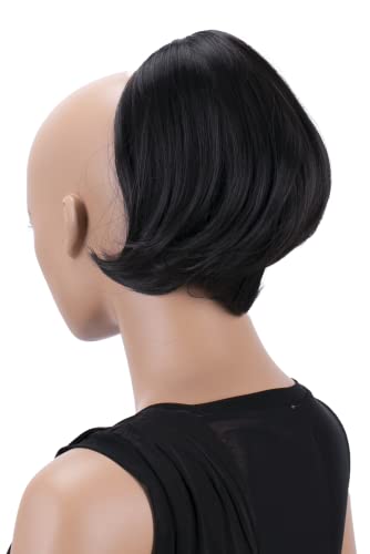 PRETTYSHOP BUN Up Do Hair Piece Hair Ribbon Ponytail Extensions Draw String Scrunchy Scrunchie Wavy Messy Black brown # 3 H402