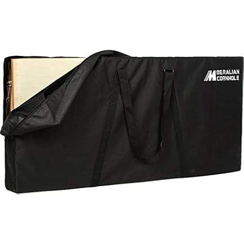 MERALIAN Padded Cornhole Carrying Case | Store & Transport Cornhole Board,Heavy Duty Cornhole Board Carrying Bag with Adjustable Shoulder Strap. (4' x 2' Black/Padded) Cover