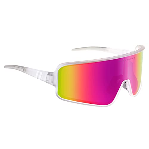 Blenders Eyewear Eclipse – Polarized Sunglasses – Wrap-Around Lens – 100% UV Protection – Unisex – Platinum Sky