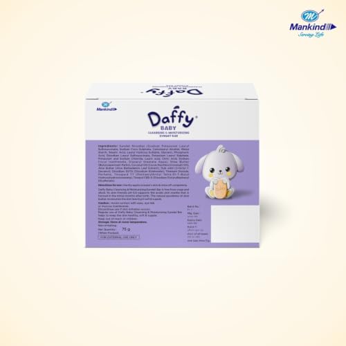 Image of Daffy Cleansing Moisturizing Baby Soap Bar Sensitive Skin Hypoallergenic 75g Pack of 10 (750g Total Bulk Value) Newborn Bathing Nourishing Creamy Mild Lipids