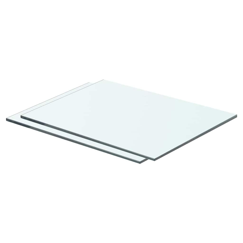 Regalböden aus Hartglas 2 STK Transparent 40x25 cm schwebende Wandregale mit 15 kg für Wohnzimmer Büro und Dekoration