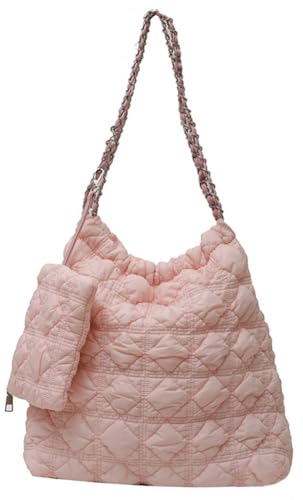 Waterproof Nylon Crossbody Bag Women Quilted Hobo Bag Large Puffy Shoulder Bags Carryall Magnetic Handbag Travel