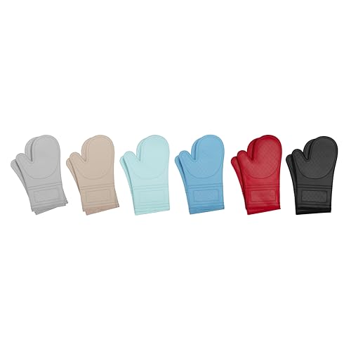 Yutat® Ofenhandschuhe 2er Set - Topfhandschuhe Hitzebeständig bis 300°C, Anti-Rutsch, LFGB-Zertifizierte Ofenhandschuhe Silikon, Perfekt für die Küche, zum Grillen, Kochen und Backen Schwarz
