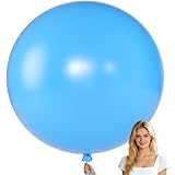 KALOR 36 Inch Giant Light Blue Balloons, 6 Pack Large Round Light Blue Latex Balloons for Anniversary, Birthday, Christmas, Wedding, Baby Shower Party Decorations