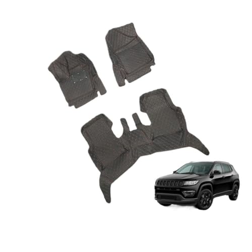 Tapis de Voiture sur Mesure Jeep Compass Fini la Moquette Salie Ensemble Cuir Étanche 3pcs