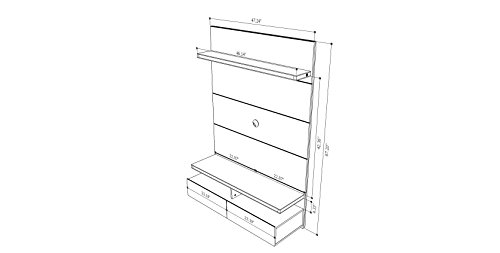 Manhattan Comfort Cabrini Wall Mounted Home Theater Entertainment Center, 47.24", Maple Cream #TOP5