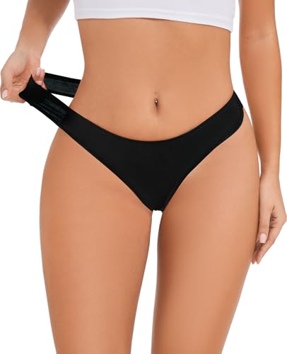 Sunm Boutique Cotton Thongs for Women, No Show Underwear for Women Pack, Sexy Low Rise Ladies Panties
