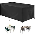 Favoyard Patio Furniture Covers Tear-Resistant Outdoor Furniture Covers Waterproof for Patio Dining Table and Chairs Cover with Windproof Buckle Straps Heavy Duty patio cover 113" L x 76" W x 28" H