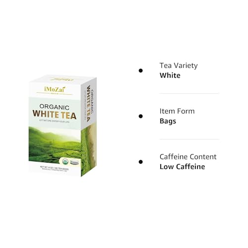 Imozai FREEPI Organic White Tea Bags 100 Count Individually Wrapped thumb #7